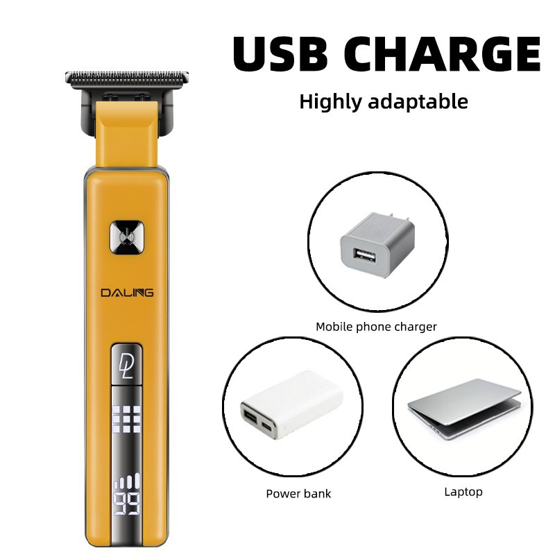 DALING 0021 Hair clipper with digital display USB charging oil head clipper for home hair salon engraving haircuts Application Scenario