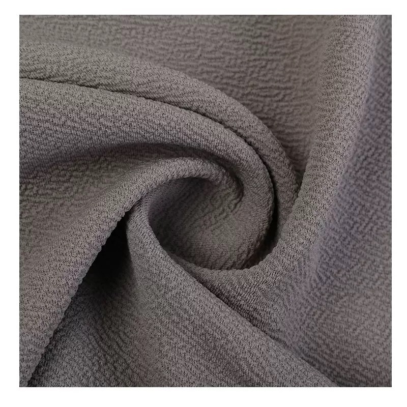 In stock: ant fabric polyester ammonia bubble jacquard high-elastic wrinkled fabric texture knitted fabric casual wear halter dress Application Scenario