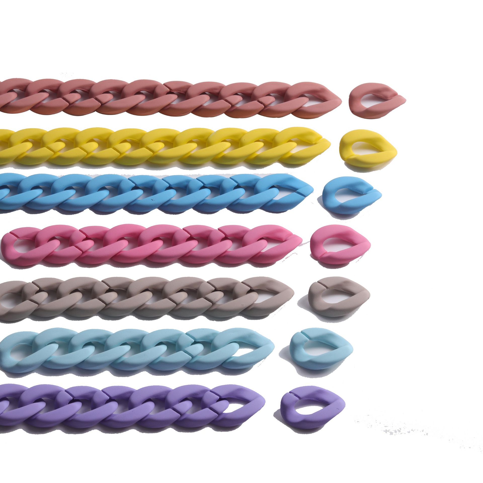 22*30mm acrylic hand feel paint plastic chain jewelry macaron clasp open ring DIY accessory Item Picture