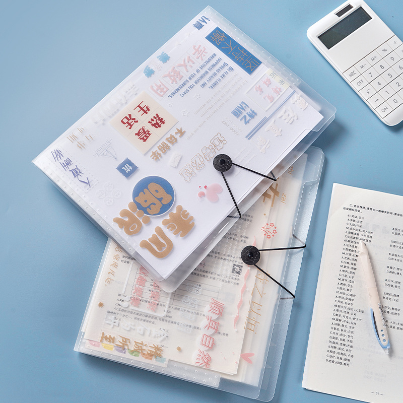 A4 plastic organ bag, file bag, large-capacity test paper storage book, information book classification, multi-layer briefcase storage clip Specification image