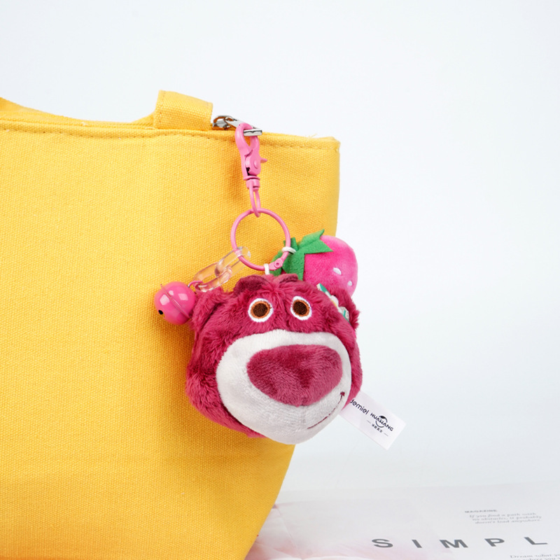 Genuine Disney figurines, strawberry bear keychains, Teddy plush toys, backpack pendants, bag pendants Application Scenario