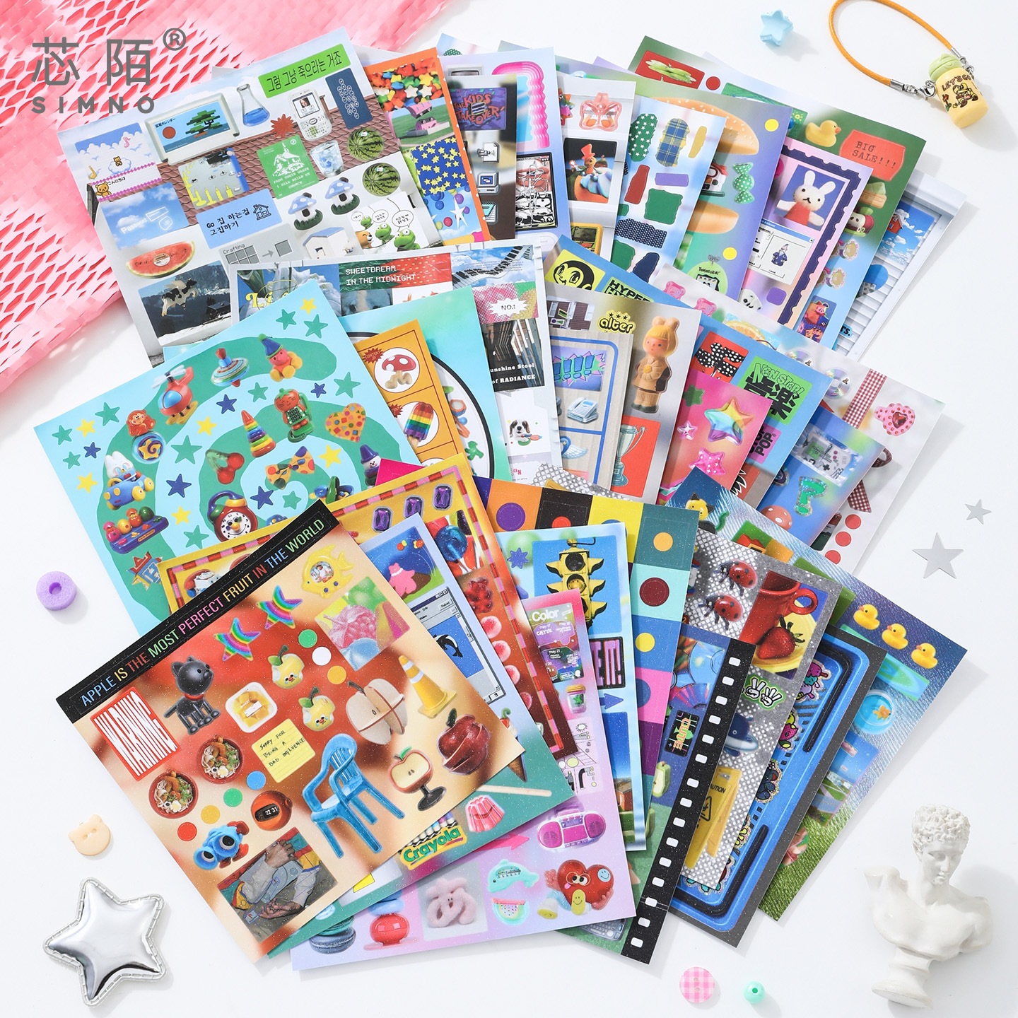 Xinmo Retro and Future Sticker Book, Mechanical style cartoon children's notebook and planner decoration material sticker book details Picture