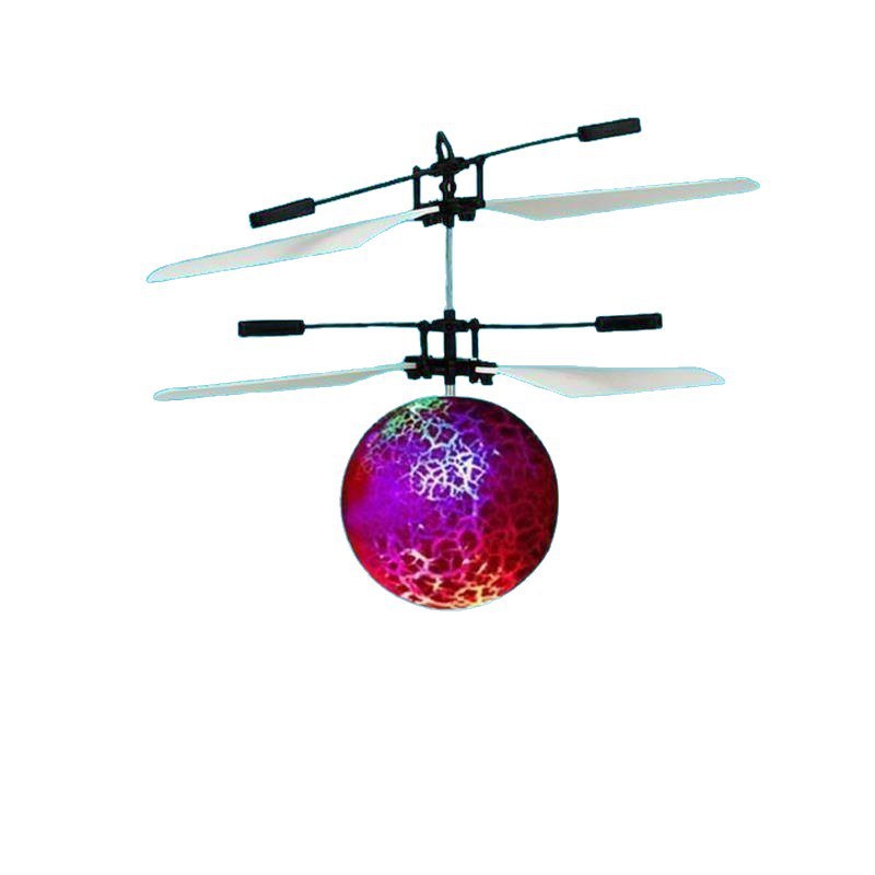 智能感应飞行器七彩水晶球悬浮感应遥控飞机玩具同男女孩白底实物图