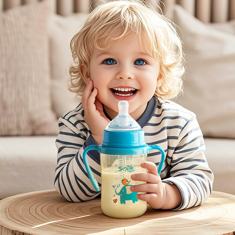 三款彩色带手柄婴儿奶瓶防胀气轻便耐用细节图