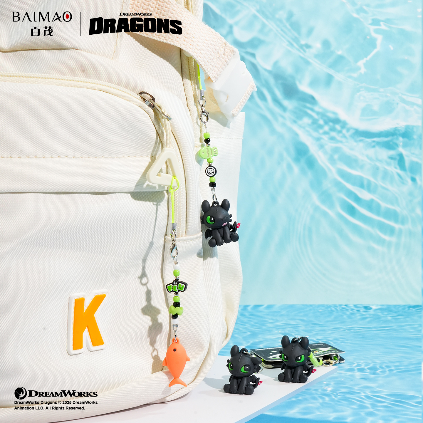Baimao genuino cómo entrenando a su dragón adorable grano llavero colgante lindo BFF pareja cadena de teléfono mochila colgante al por mayor Specification image