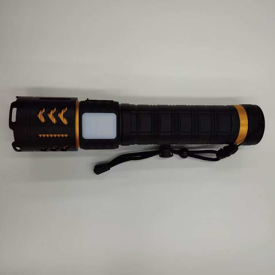 White laser flashlight, telescopic zoom, ultra-bright, long-lasting battery, electric display work light, strong light, outdoor lighting flashlight Application Scenario