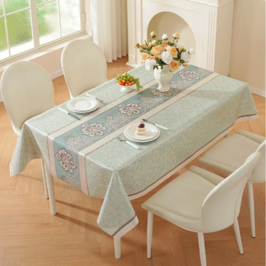 New tpu dyed jacquard tablecloth with a light luxury and high-end feel, waterproof and oil-resistant tablecloth with an atmospheric atmosphere, covering fabric, coffee table and dining table Specification image