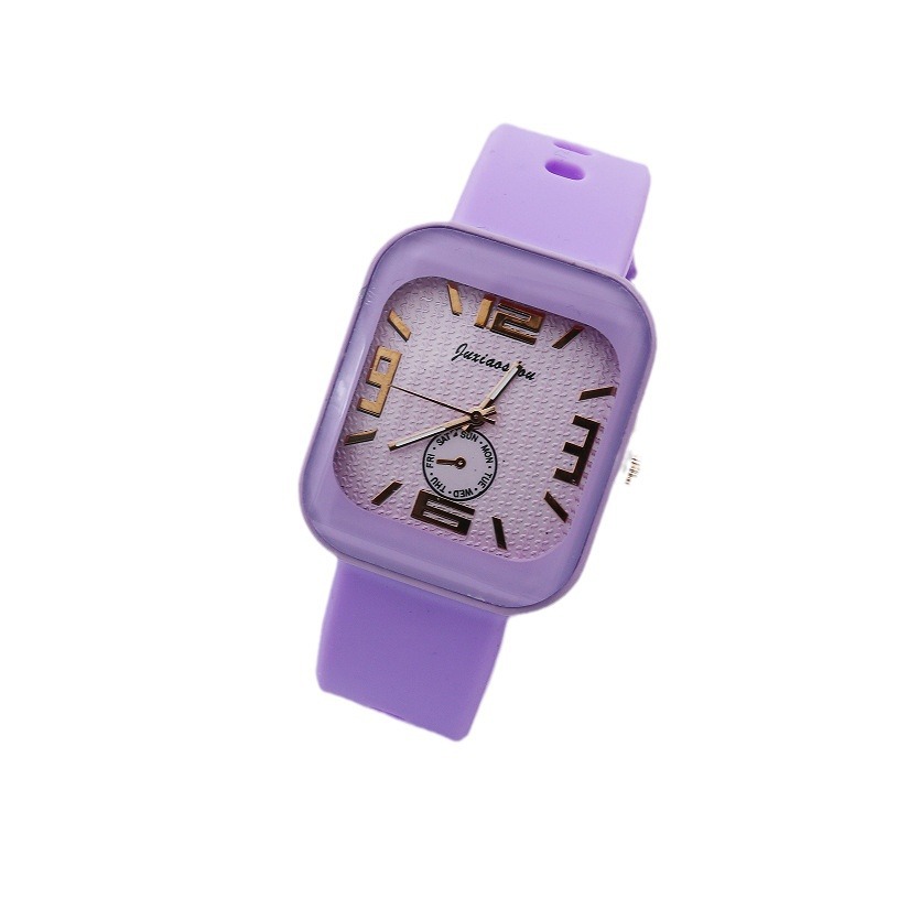 Foreign trade cross-border export square watch, digital, simple, casual and trendy quartz watch, women's silicone high appearance level wristwatch Item Picture
