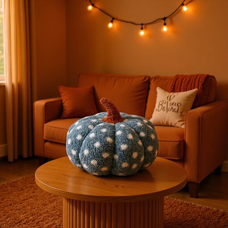 Nordic wind blue wave point calabaza de peluche halloween cojín ins wind home deco cojín sofá ventana de viento