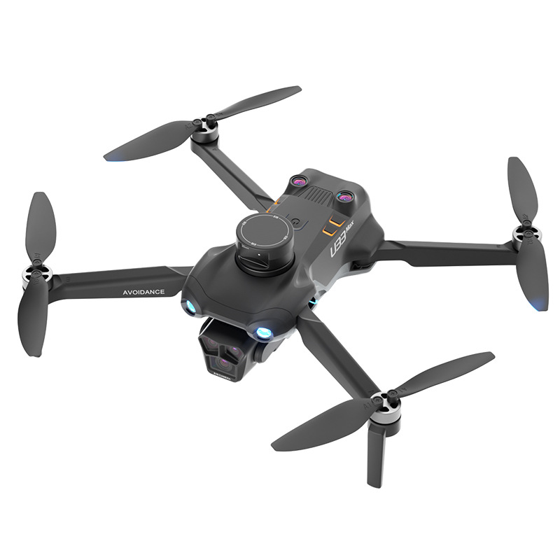 U33 brushless GPS positioning remote control drone, three-lens aerial photography quadcopter, optical flow laser obstacle avoidance, folding Item Picture