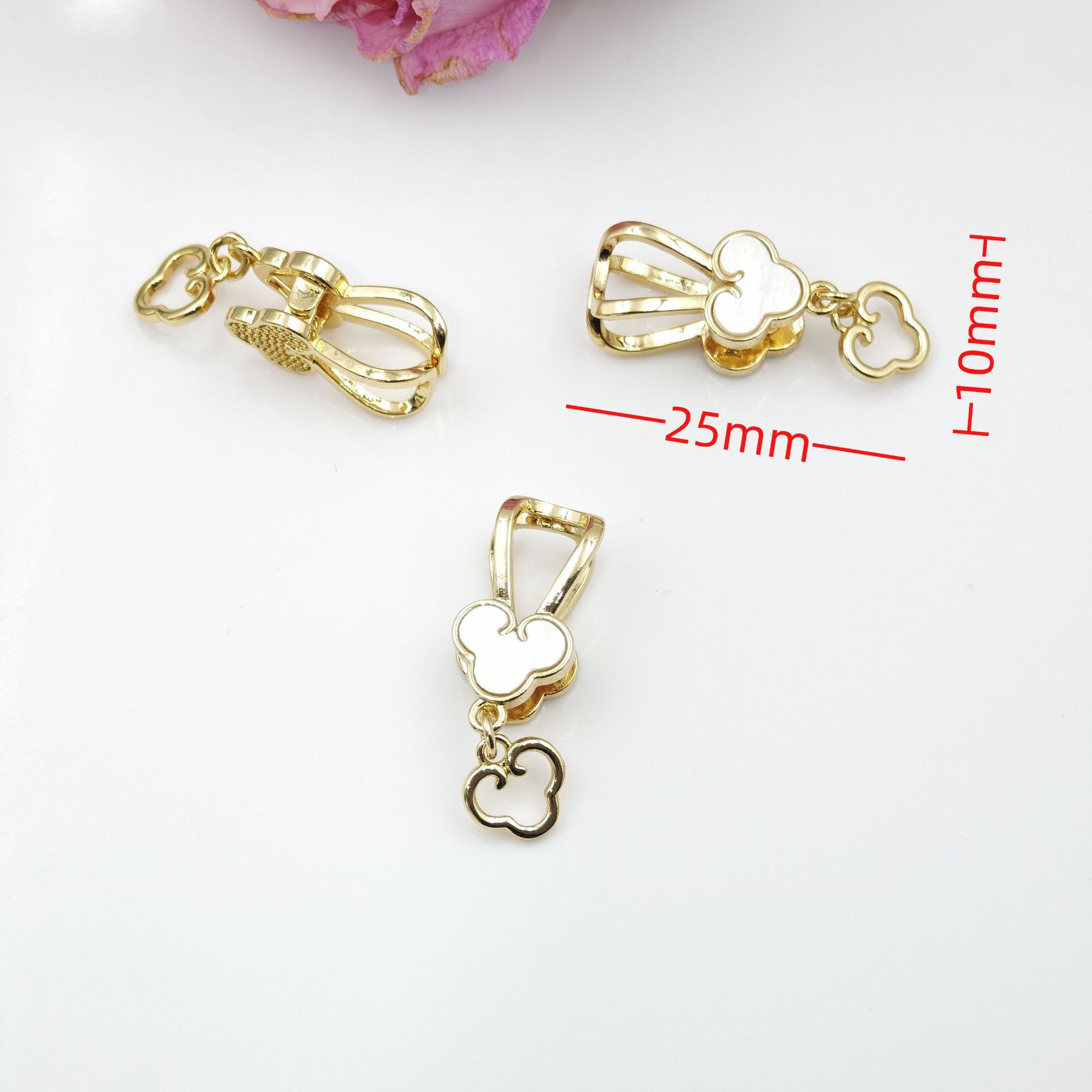 Pearl necklace clasp, Xiangyun shell clip clasp, spring elastic press clasp, handcrafted end clasp, sweater chain diy accessories