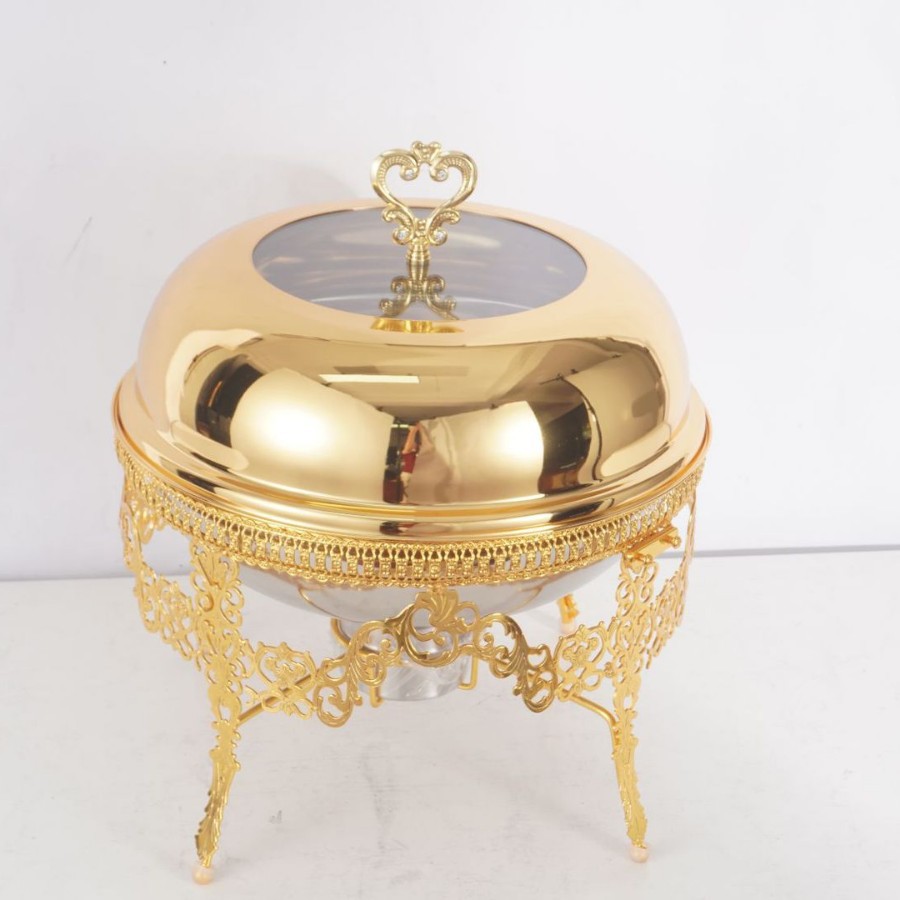 Cross-border stainless steel alcohol stove, hotel buffet stove, luxurious golden insulated stove, Chafing Dish Application Scenario