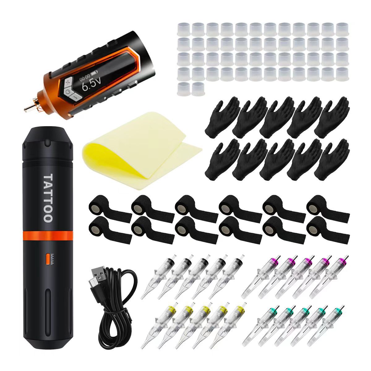 shanilak Cross-border new tattoo pen set, tattoo machine power motor integrated needle tattoo combination set factory direct sales
