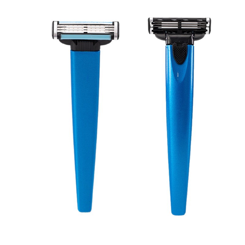 The new cross-border manual shaver Pearl Max features a three-layer replaceable blade head for hair removal and hotel shaving Item Picture