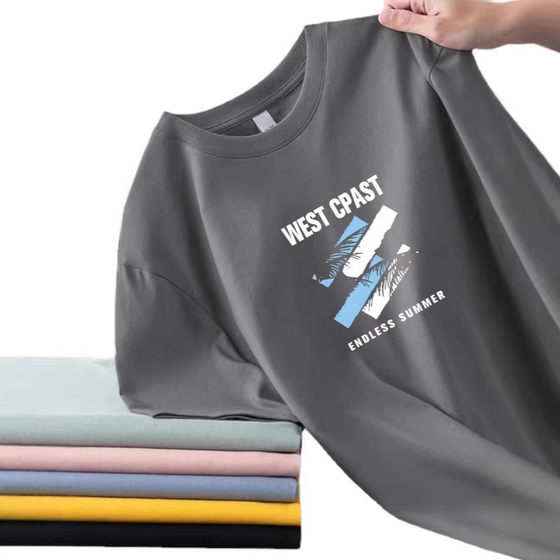 短袖/短袖T恤/T恤/体恤男士短袖潮流/衣服白底实物图