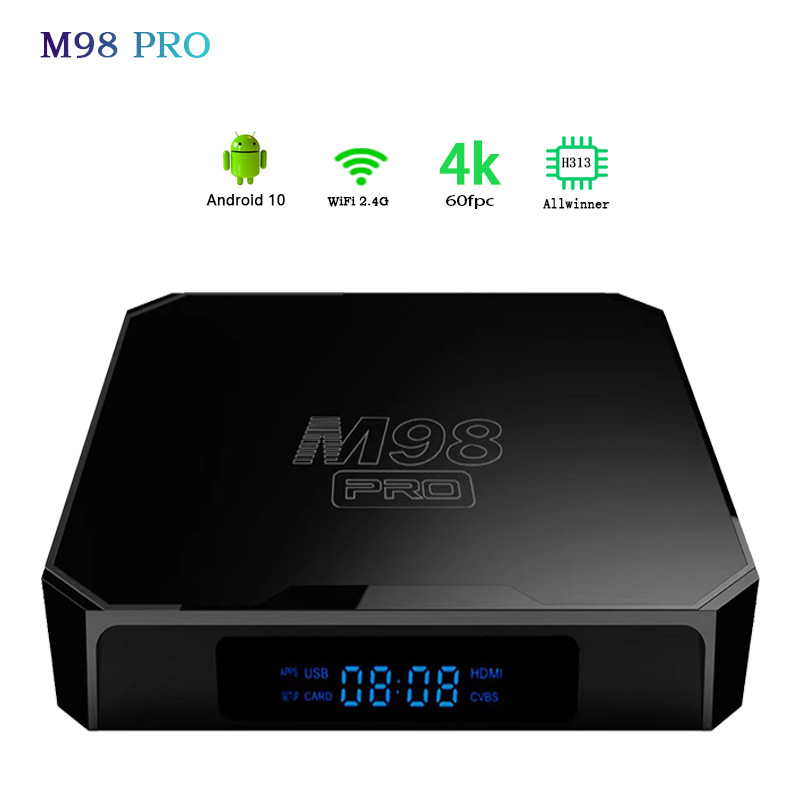 Foreign trade m98 pro set-top box H313 Bluetooth voice Remote Control 4K high-definition tv box TV Box Android ATV details Picture