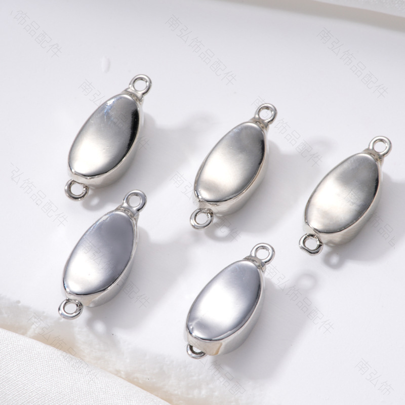 18k micro-inlaid gold ingot clasp diy pearl necklace connecting clasp bracelet sweater chain stick clasp Press clasp 2025 new style details Picture