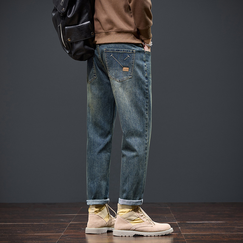 In 2026, Hong Kong's trendy men's spring new style of personalized lettered jeans, hip-hop and high street fashion, cool and stylish long pants, versatile Application Scenario