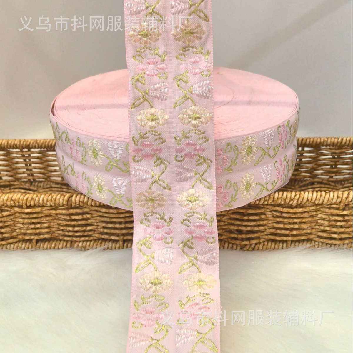 4 cm fashionable little flower butterfly handmade DIY bow webbing Hair accessory headwear edge strap gift box packaging strap Application Scenario
