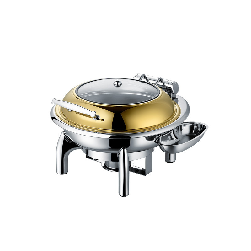 可视圆形方形机械缓冲液压玻璃盖布菲餐炉多功能商用