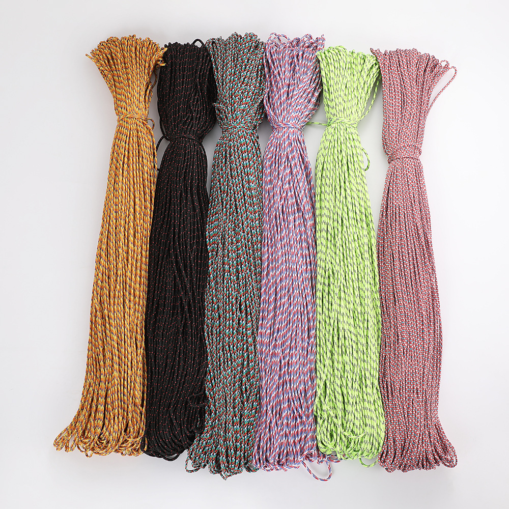 Outdoor 2mm camouflage umbrella rope, survival rope for mountain climbing, DIY woven bracelet, multi-functional umbrella rope weaving material details Picture