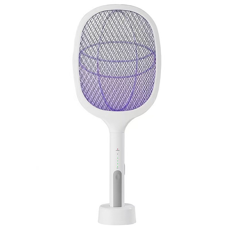 跨境二合一电蚊拍LED紫光诱蚊座立式充电家用办公电击灭蚊灯批发 Item Picture