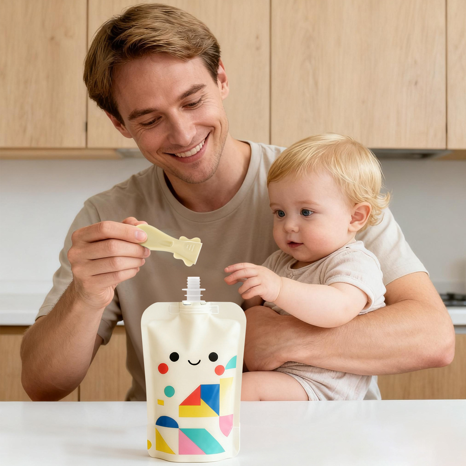 Jam bag, disposable replacement spoon head, universal complementary food bag, feeding rice paste and vegetable puree suction bag spoon, small silicone tableware Application Scenario
