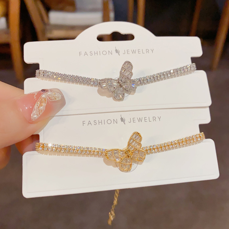 French exaggerated light luxury full diamond butterfly bracelet, unique style, fashionable and versatile, super dazzling jewelry source manufacturer