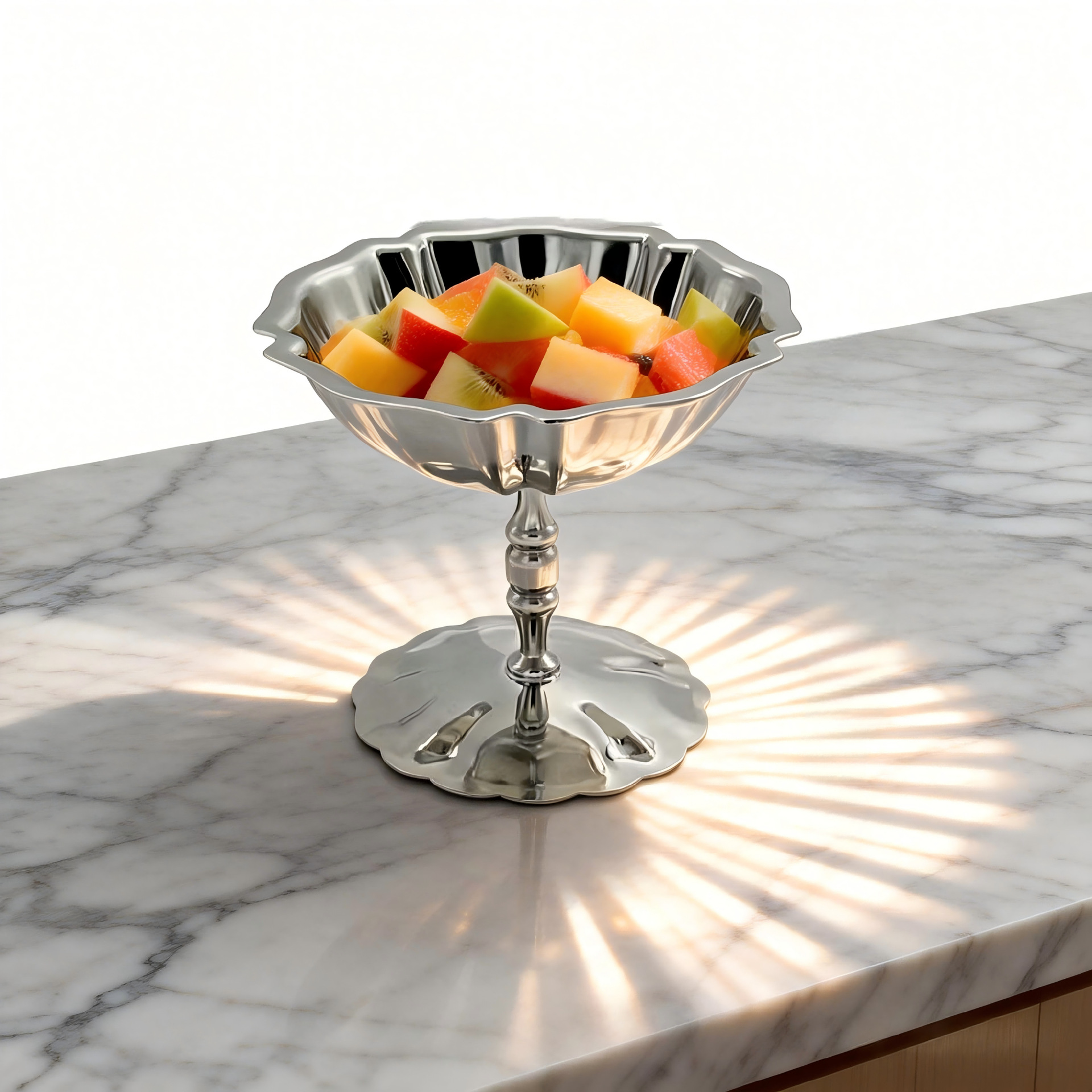 Dessert cups, stainless steel snack bowls, pudding cups, snack plates, hotel ice cream and Popsicle cups, lotus fruit cups, high-legged high-end dessert bowls Application Scenario