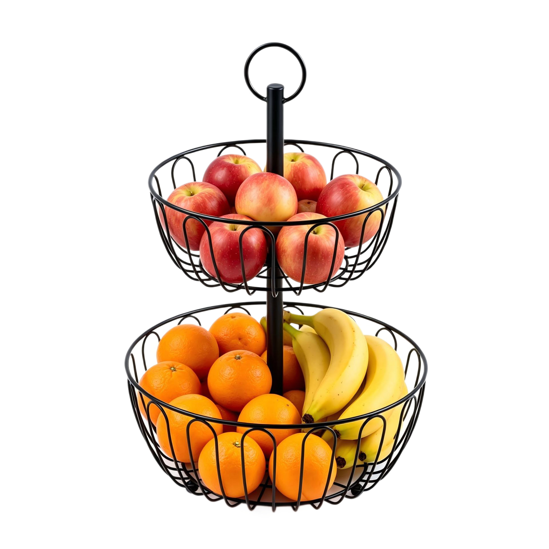 Cross-border fruit basket, home living room creative double-layer fruit plate, snack storage basket, Nordic-style kitchen shelf Item Picture