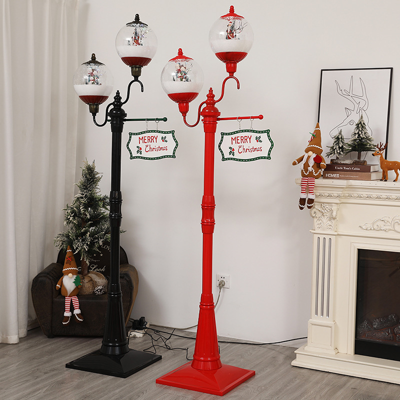 New Christmas decorations: Snowflakes, European-style balls, double-headed street lamps, music snow lights, living room and hotel festival display lights Specification image