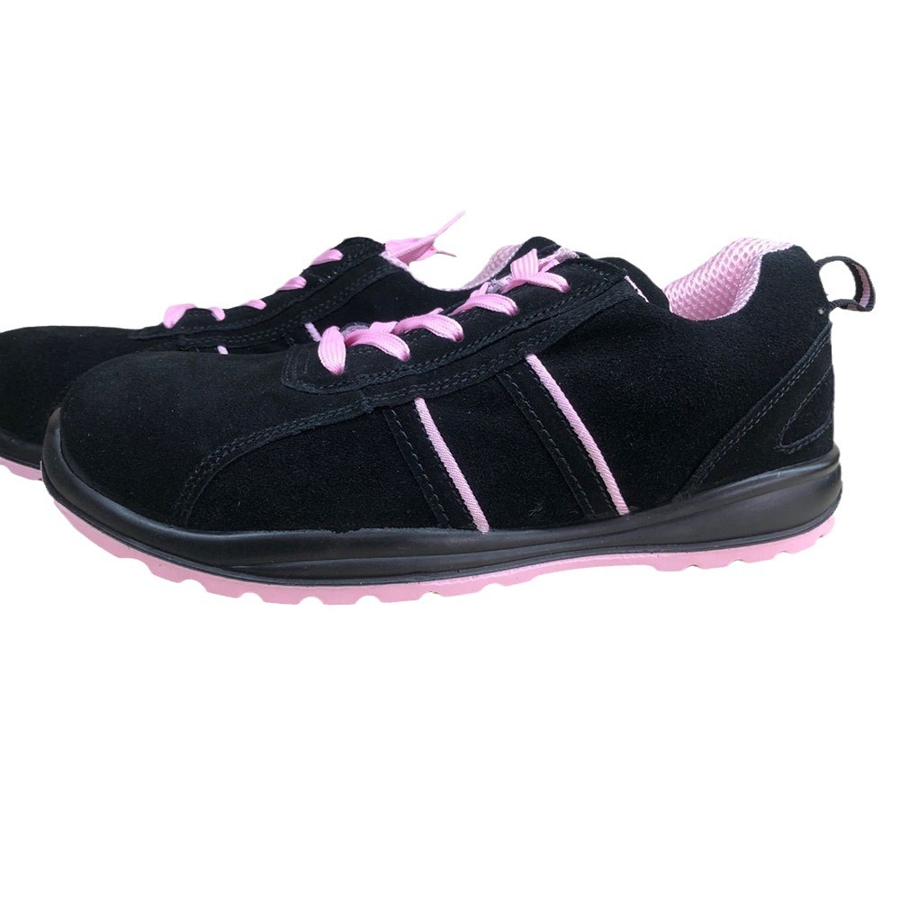 Women's fashionable safety shoes with LACES, work safety shoes, construction site protection shoes, and low-top shoes with steel toe caps Item Picture