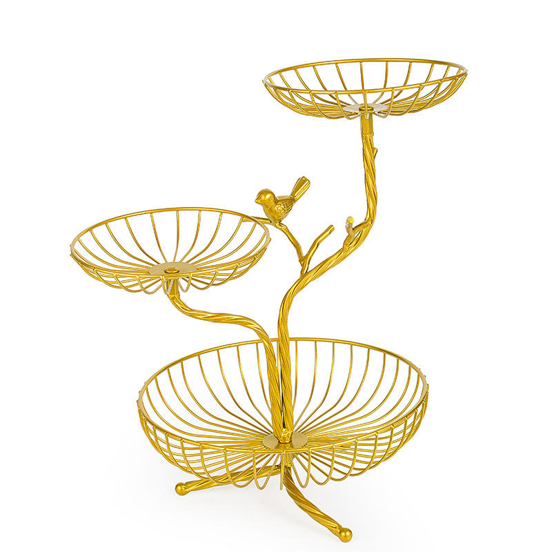 Nordic simple fruit plate, modern living room fruit basket, ins style multi-layer fruit plate, ironwork candy plate Item Picture