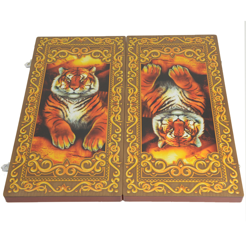 High-end wooden backgammon portable foldable multi-size casual entertainment chessboard wholesale, foreign trade puzzle party game Item Picture