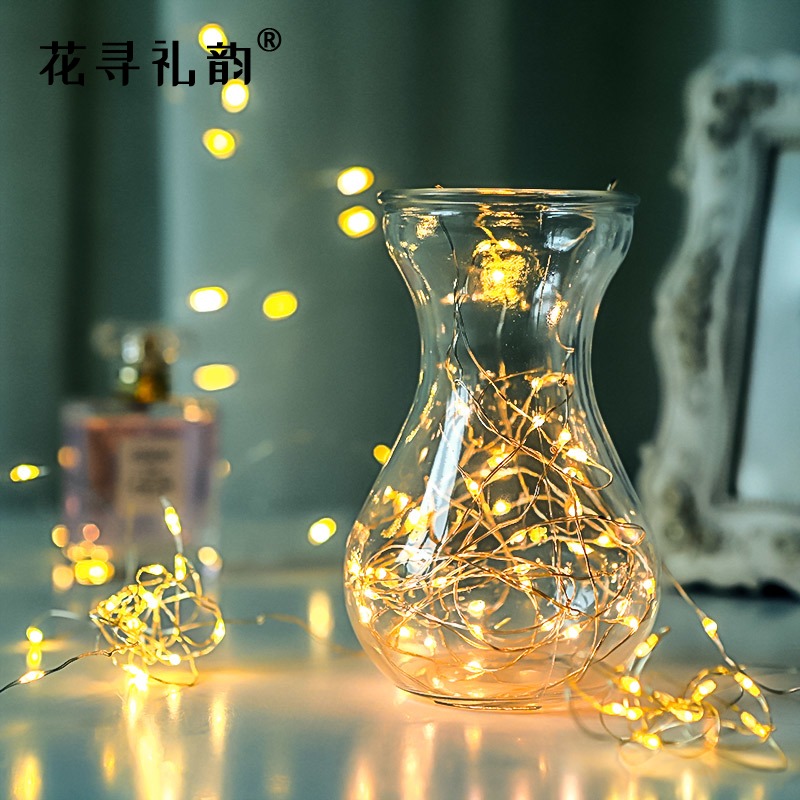 Seven-color illuminated starry sky LED light strings, flower bouquets, decorative small colorful lights, night market stall atmosphere, star lights Application Scenario