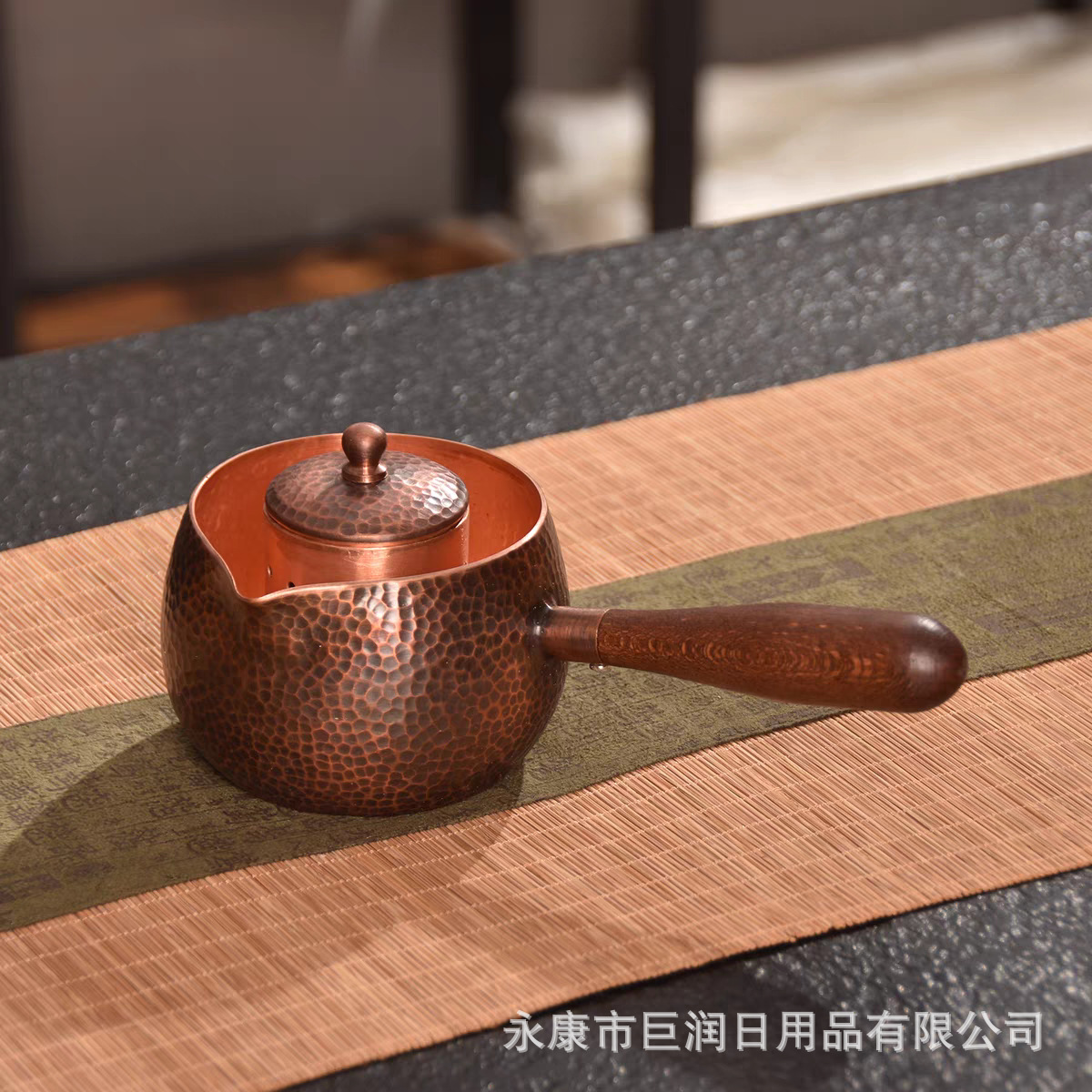 Jurun Factory sells 500ML public cup tea brewers with filter screens, LIDS, side handles, hand-hammered thickened tea sets Specification image