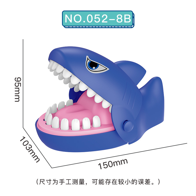 The hand-biting shark toy is a silicone toy with a blue and pink shark shape. It features a slow rebound and self-explosion grenade finger toy, which is a children's educational small product Item Picture
