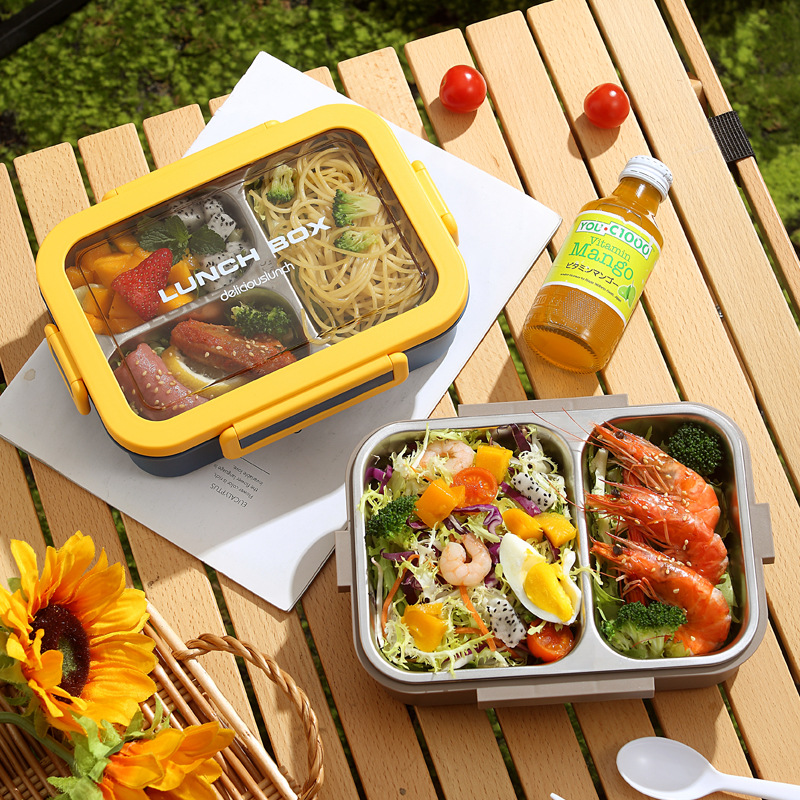 Microwave lunch box with compartments, office worker lunch box, lightweight student lunch box with separate compartments, 304 stainless steel insulated lunch box details Picture
