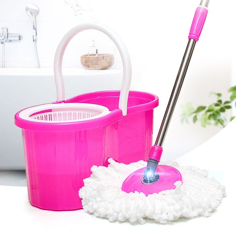Household lazy person's hand-washing and hand-pressing mop bucket, 8-shaped bucket, spin-drying mop bucket, dual-drive living room rotating mop details Picture