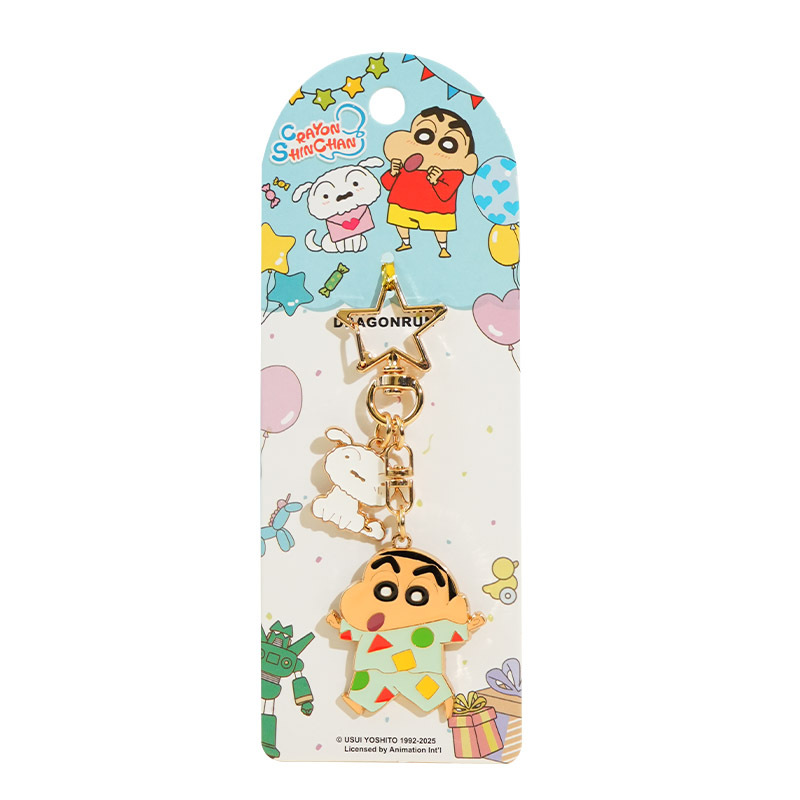 正版蜡笔小新百变系列钥匙扣卡通金属挂件包包挂饰创意小礼品批发白底实物图