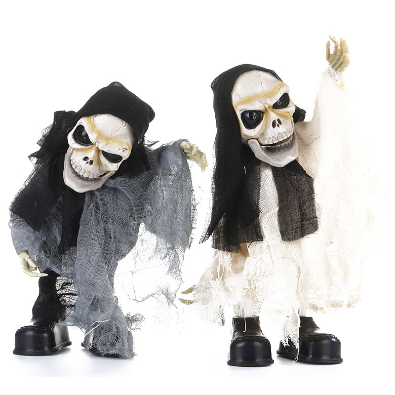 万圣节气氛装置摇摆吼叫搞怪开心鬼 可声控逼真开心鬼整人玩具