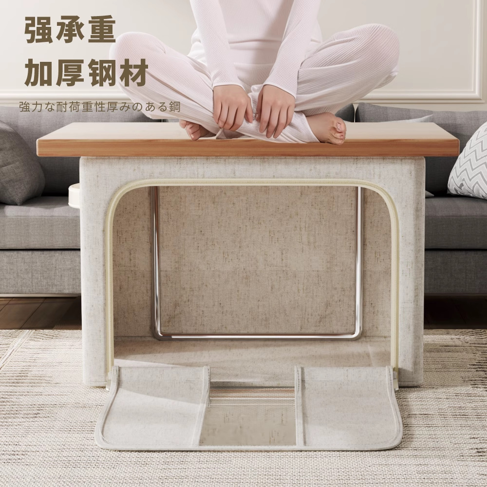 天山棉麻衣服收纳箱整理箱大容量衣柜装衣物布艺折叠储物筐百纳箱细节图