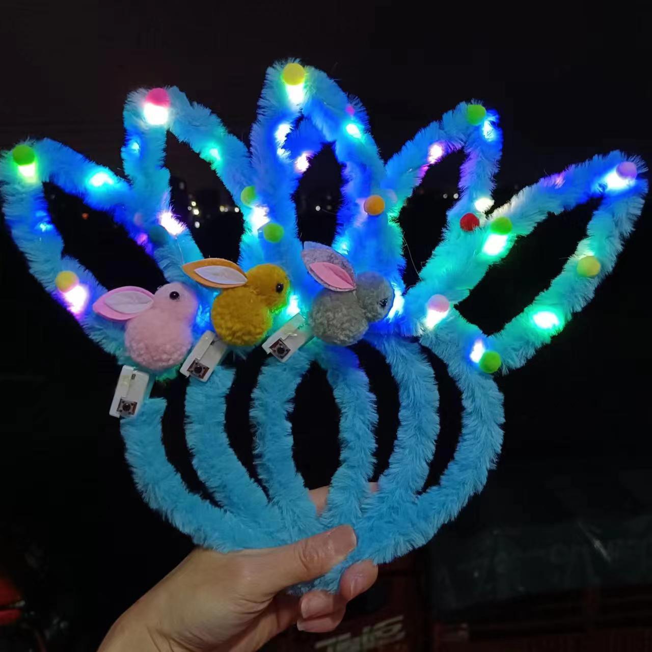 网红卡通发灯光/应援/发卡配件/夜市饰品/复活节产品图