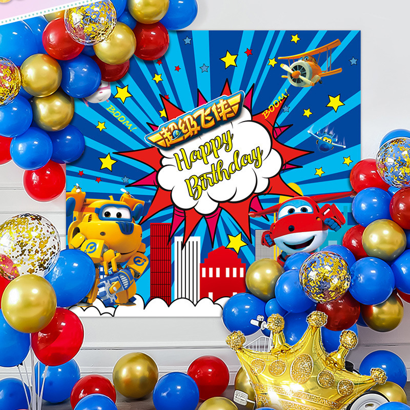 Cartoon and anime-themed party birthday balloon set for children, boys and girls, background wall, scene arrangement and decoration supplies Application Scenario