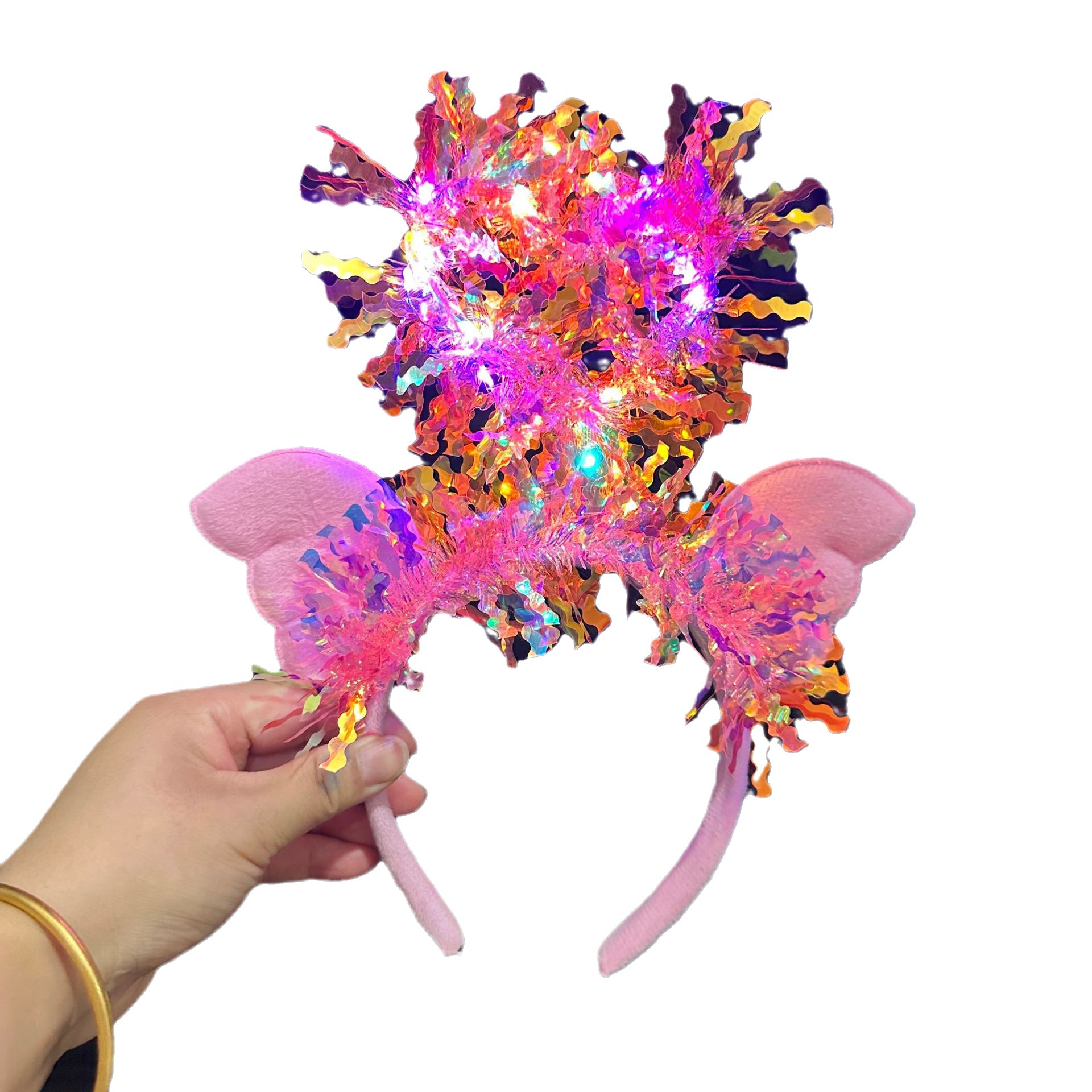 New luminous gold thread glittering angel wing headband, angel small wings, popular fairy headwear manufacturer wholesale Item Picture