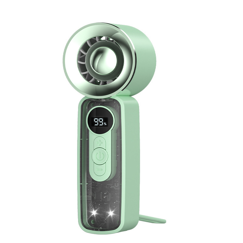 Wholesale of handheld high-speed digital display turbine mini fans with USB charging, portable outdoor high-wind mini fans Item Picture