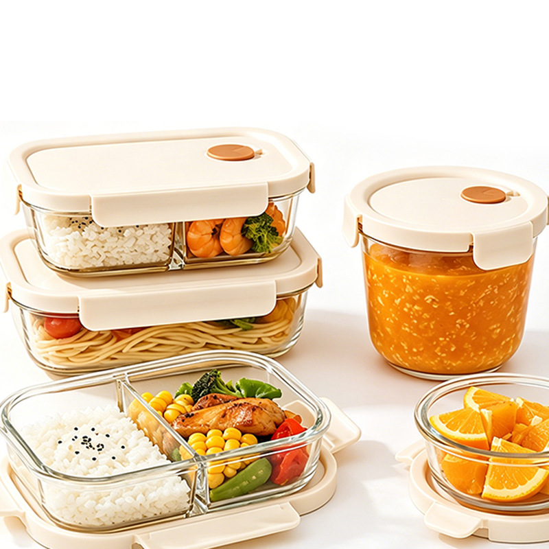 High borosilicate glass lunch boxes, fresh-keeping boxes, sealed microwave heating lunch boxes, fruit boxes, suitable for office workers and students to carry meals Application Scenario