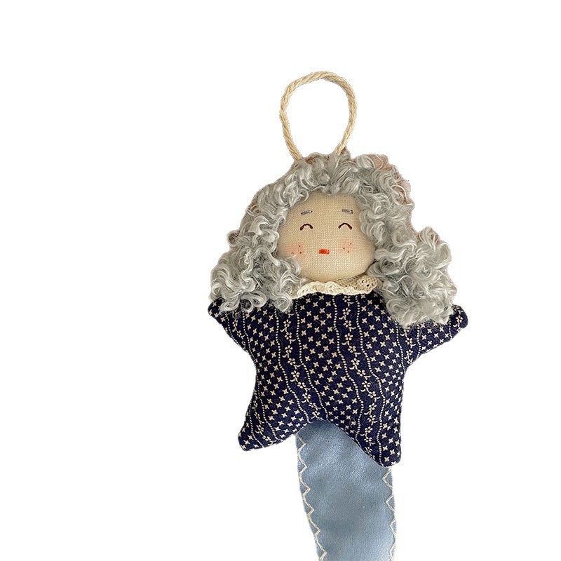 New Korean-style cotton-filled three-dimensional curly hair pendant for little girls, cute fabric hair clip accessory storage belt, room decoration Item Picture