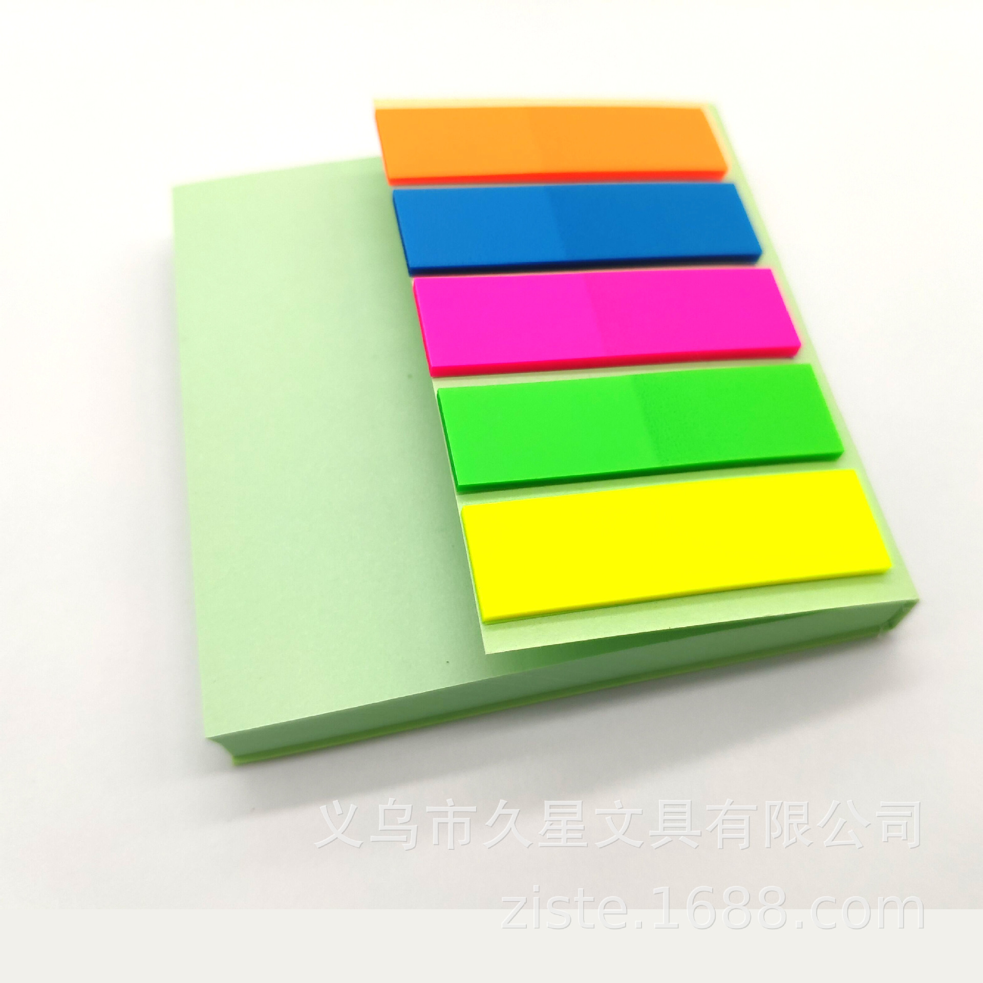 Jiuxing Stationery Square self-adhesive sticky notes, color strips, notice stickers, PET fluorescent film combination sticky notes and messages in stock Item Picture