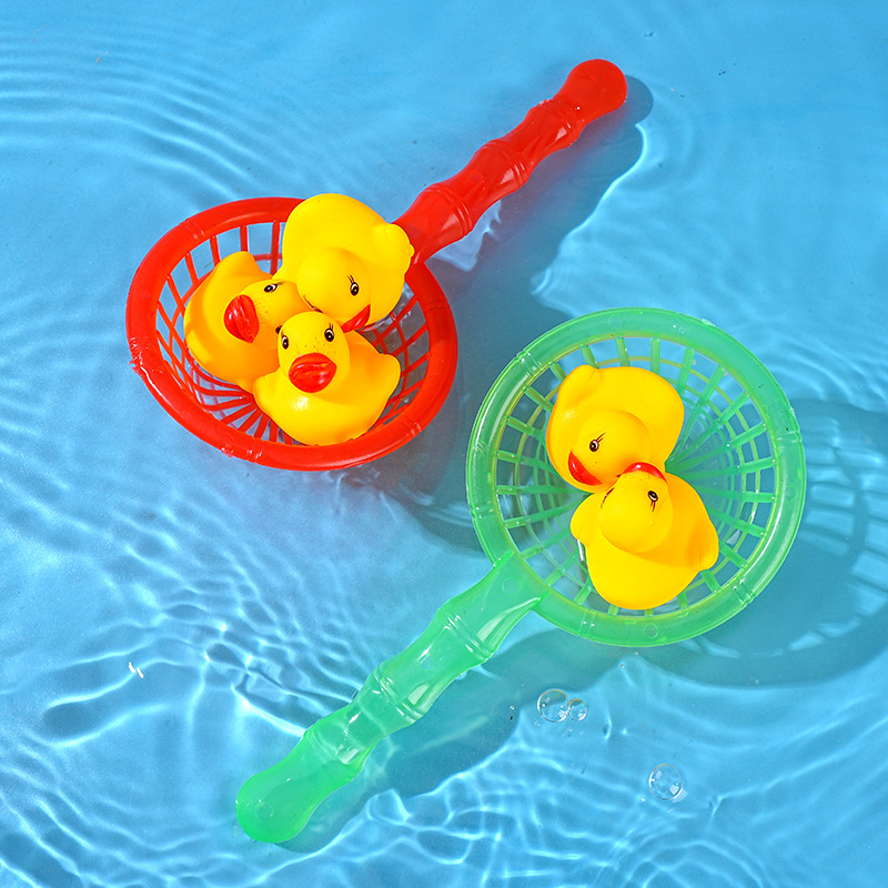 Fun water play toy set: Swimming rings, duck nets, luminous water guns, water supplies, children's toys details Picture